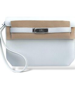 Hermès Kelly Depeche White Evercolor PHW