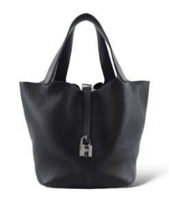 Hermès Picotin 22 Black Clemence PHW